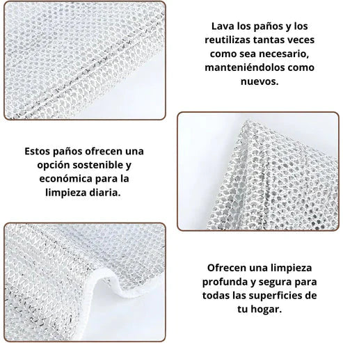 Paños de limpieza multiuso de malla metálica | Oferta Compra 5 y lleva 10