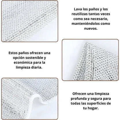Paños de limpieza multiuso de malla metálica | Oferta Compra 5 y lleva 10