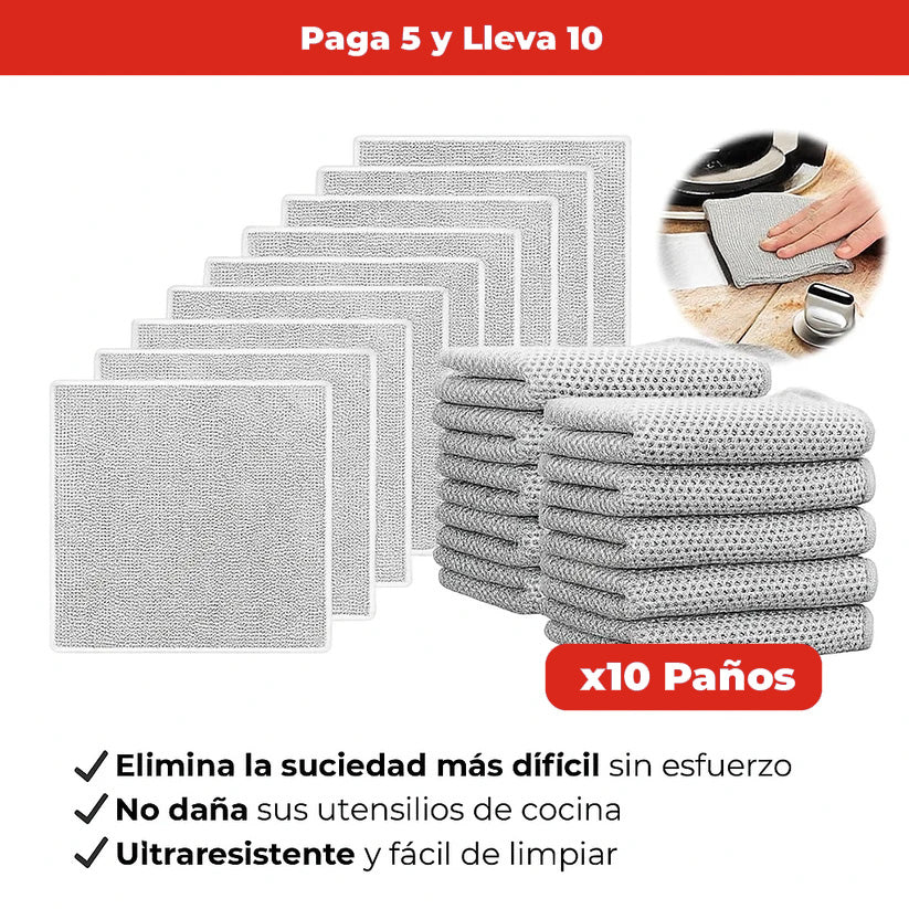 Paños de limpieza multiuso de malla metálica | Oferta Compra 5 y lleva 10