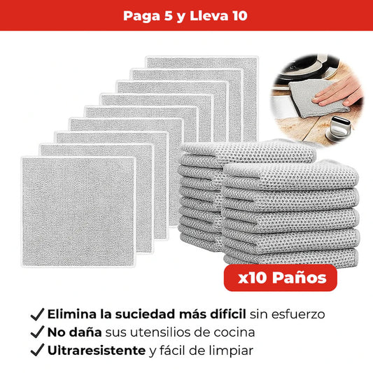 Paños de limpieza multiuso de malla metálica | Oferta Compra 5 y lleva 10