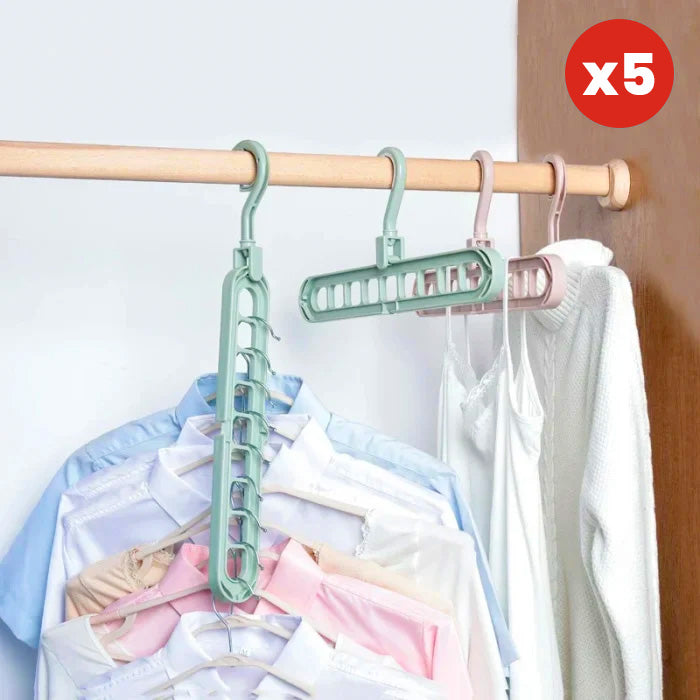 PROMO x5 Perchas Organizadoras para Multiplicar tu Espacio en el Placard